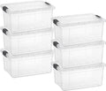 Superio Clear Storage Boxes with Lids, 21 Quart Plastic Container Bins for Organizing, Stackable Crates, BPA Free, Non Toxic, Odor Free, Organizers for Home, Office and Dorm, 6 Pack