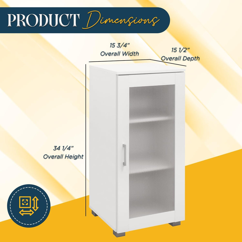 Kings Brand Furniture - Accent Buffet Storage Cabinet with Glass Door for Liv...