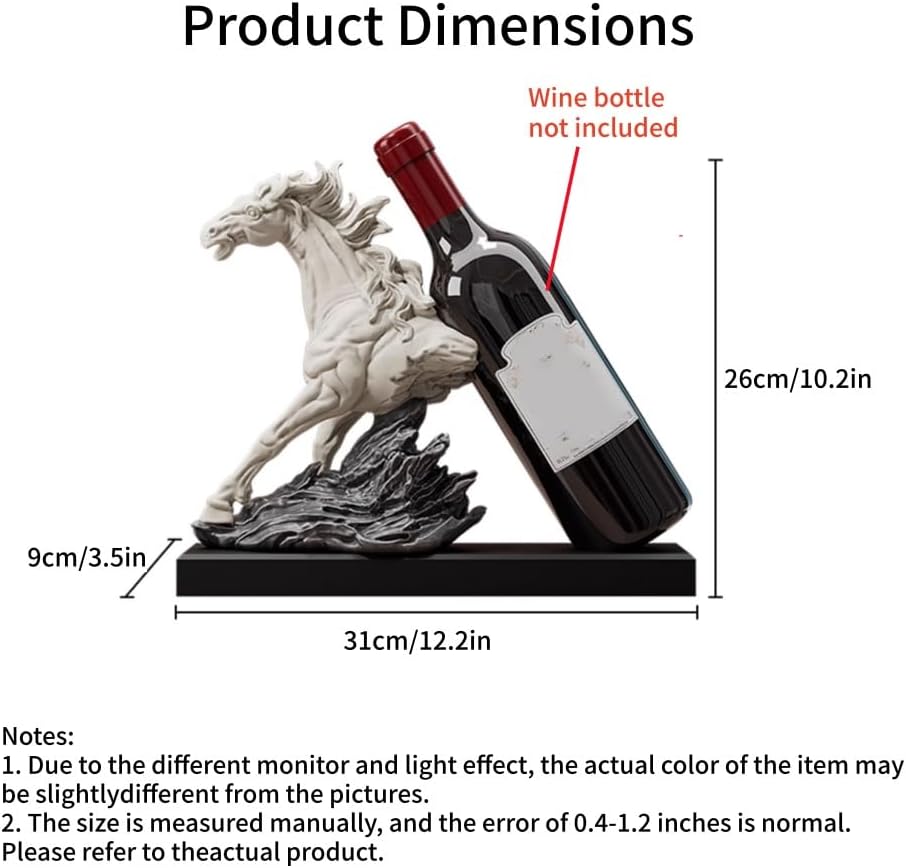 Artistic Horse Wine Rack Sculpture, Resin Countertop Wine Holder, Decorative ...