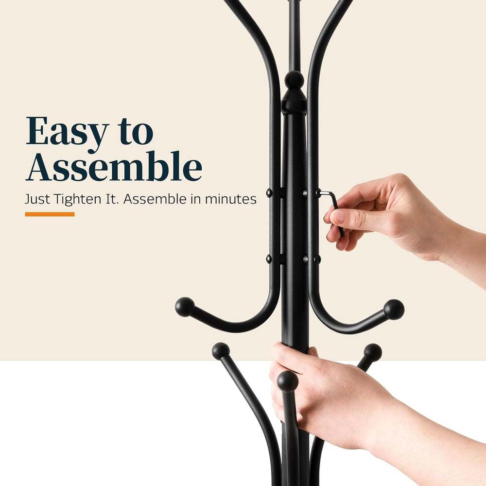Yoobure Metal Coat Rack Freestanding with Marble Base, Coat Tree with 12 Hook...