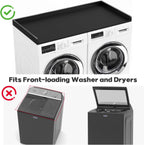 1-Tier Washer Dryer Countertop, 54"W x 27.55"D Laundry Countertop with Edge Rails and Non-Slip Pad, Washer and Dryer Topper for Laundry Room Storage Organization (Black)