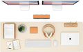 K KNODEL Large Office Leather Desk Mat, Mouse and Keyboard Pad, Computer and Laptop Mat, Desktop Protector and Cover, Writing Pad and Blotter (47.2"x17", Ivory Cream)