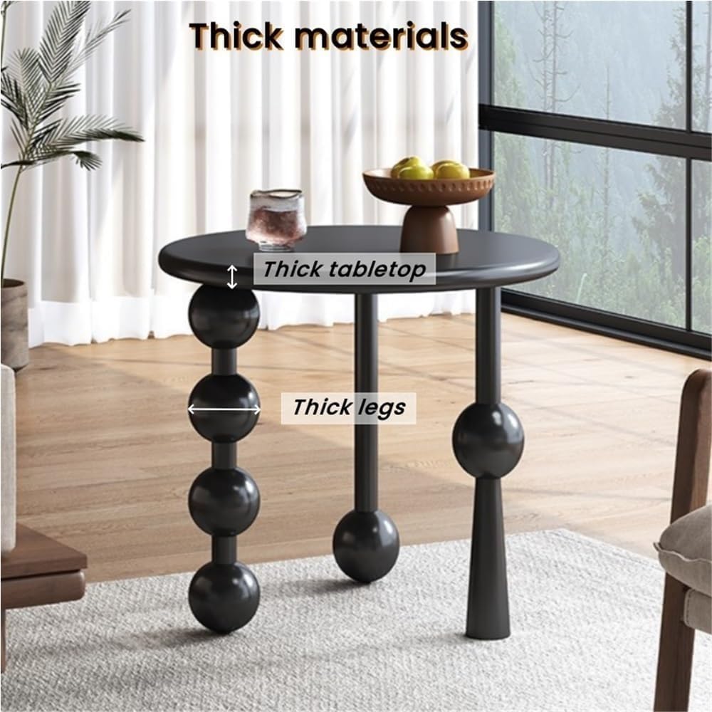 Creative Design Small Coffee Table Wood Round Side Table Retro Style 3-Legged...