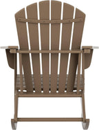 WestinTrends Dylan Outdoor Patio Poly Plastic Adirondack Rocking Chair, Weathered Wood
