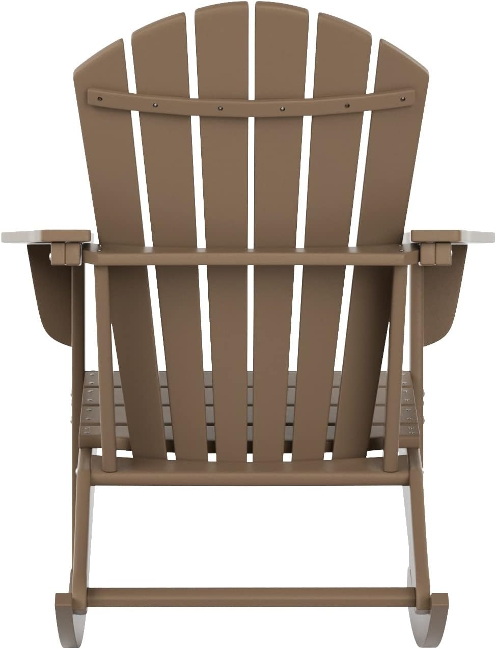 WestinTrends Dylan Outdoor Patio Poly Plastic Adirondack Rocking Chair, Weathered Wood