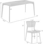 Armen Living Kalia 5 Piece Wood Dining Set in Walnut Finish with Charcoal Fabric