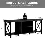 GAZHOME TV Stand for TV up to 55 Inches, TV Cabinet with Open Storage, TV Console Unit with Shelving for Living Room, Entertainment Room, Black