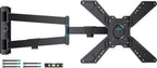 BONTEC Full Motion Corner TV Wall Mount for 31-75 Inch TVs, 33 in Long Arm Wall Mount Bracket, Swivel and Tilt with Landscape to Portrait Rotation, Holds 110 lbs, Heavy Duty Steel, Max VESA 600x400 mm