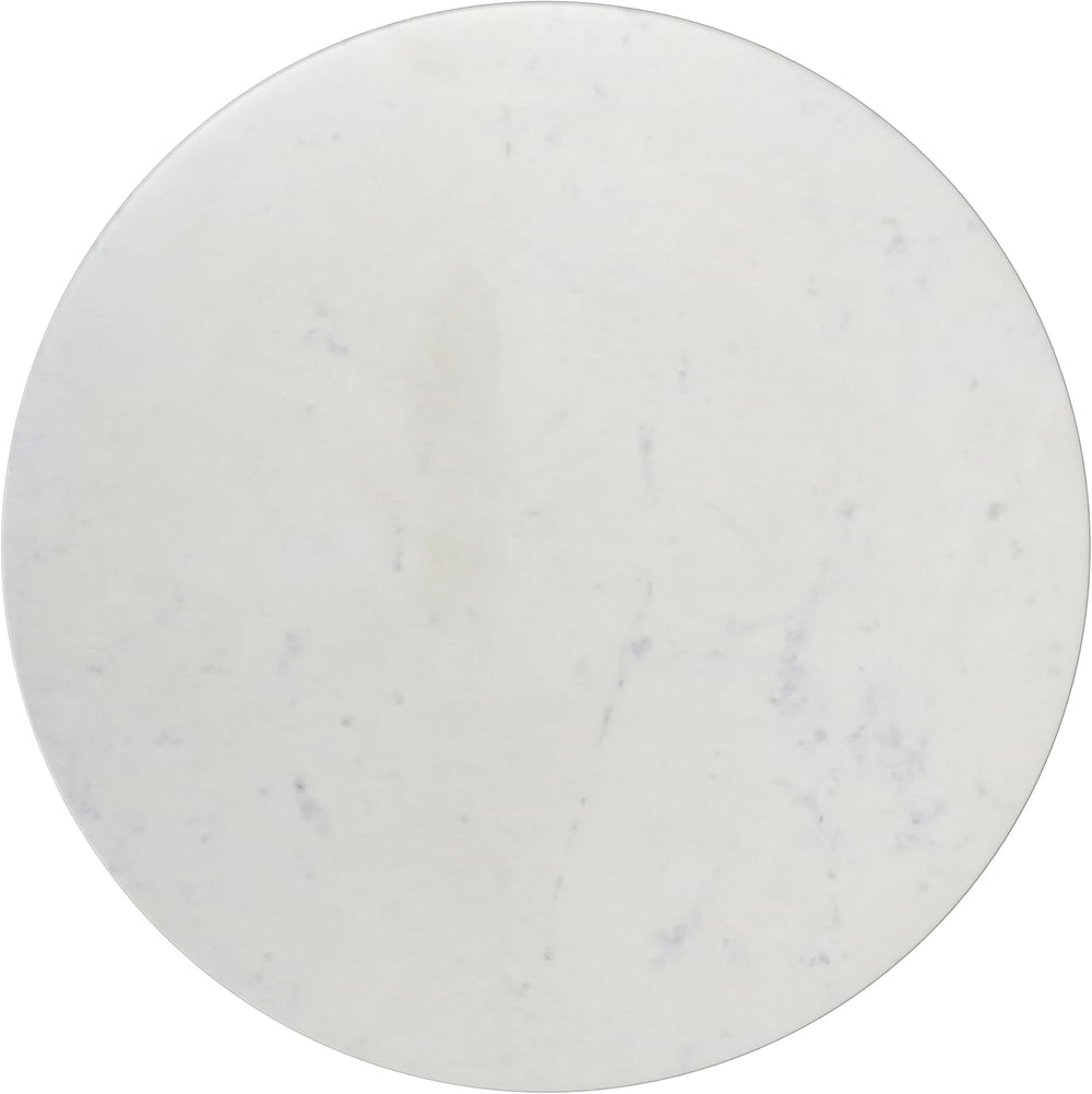 SIMPLIHOME Maxine Side Table - 18 inch Wide Genuine Marble Top Round Accent T...