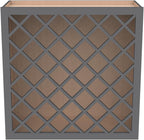 Solid Wood RTA Wine Bottle Rack Wall Cabinet With Lattice Panels - Holder Storage for Bar, Pantry, or Cellar - Mocha Finish Countertop Solution (Pebble Gray, 24"W 12"D 30"H)