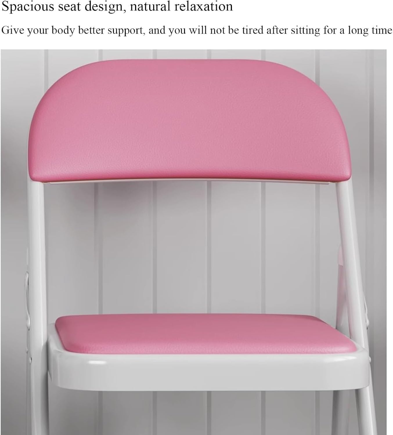 Portable Upholstered Folding Chair with Sturdy Metal Frame for Office Dining and More Comfortable and Durable