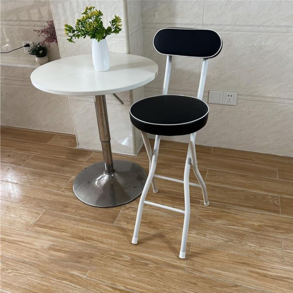 Portable Folding Stool, Non-Slip Feet, Kitchen Folding Stool with Backrest, P...