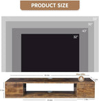 GHC Floating TV Stand, Wall Mounted Entertainment Center and Cabinet Shelf, TV Console with Storage, Media Console for DVD Player, Space-Saving Under TV Shelf for Bedroom (Rustic Brown)