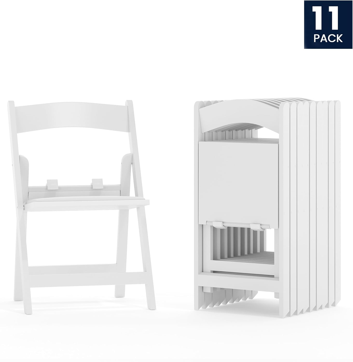 Flash Furniture Hercules Series Kids Padded Folding Chairs for Children, Children's Event Seats with 264-lb. Static Weight Capacity, Set of 11, White