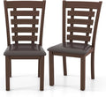 GOFLAME Upholstered Dining Chairs Set of 2, Wooden Kitchen Chairs with Padded Seat & Rubber Wood Frame, High Back Armless Dining Chairs, Dinette Side Chairs for Living Room, Dining Room