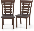 GOFLAME Upholstered Dining Chairs Set of 2, Wooden Kitchen Chairs with Padded Seat & Rubber Wood Frame, High Back Armless Dining Chairs, Dinette Side Chairs for Living Room, Dining Room