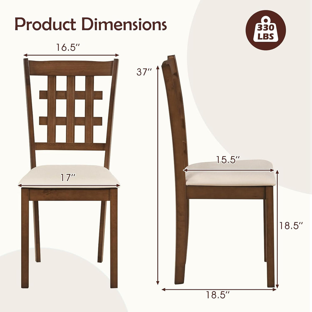 Giantex Wooden Dining Chairs Set of 4, Linen Fabric Upholstered Kitchen Chair...