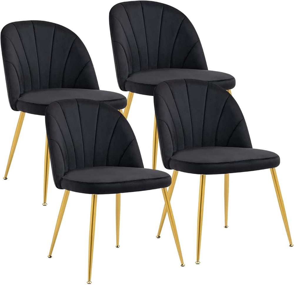 Velvet Dining Chairs Set of 4, Upholstered Mid Century Modern Dining Room Cha...