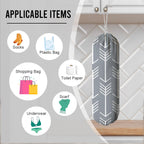 Arrows Plastic Bag Holder, Wall Mount Large Grocery Bags Holder, Washable Shopping Bags Carrierfor Home Kitchen Pantry, Housewarming Gift for Women Friends Family, Kitchen Pattern Garbage Bag 70
