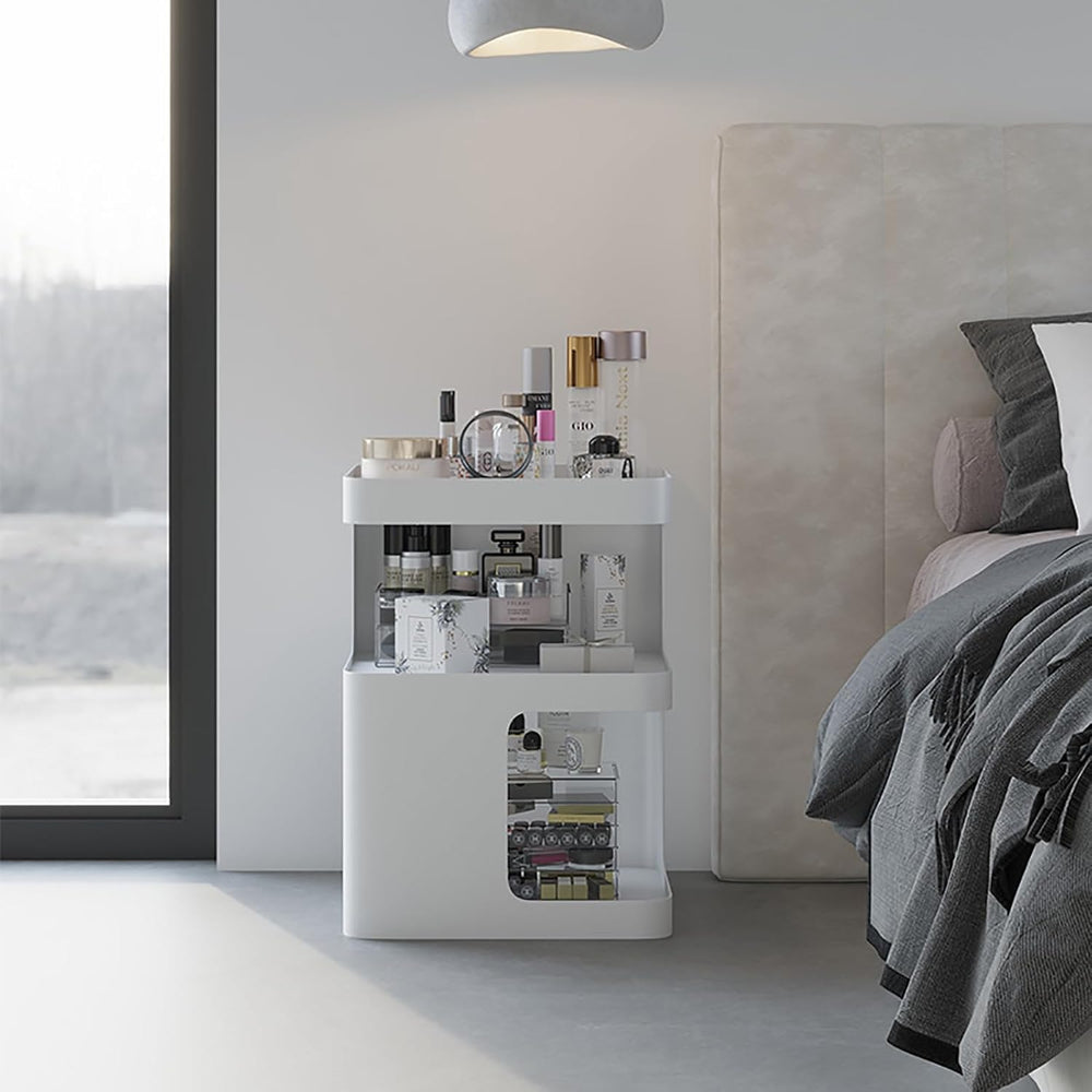 No Assembly Side Table, Modern 3-Tier Carbon Steel Side Table for Living Room...