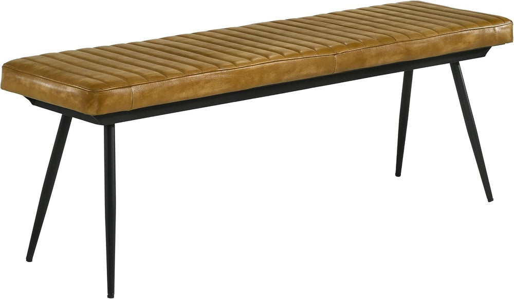 Pemberly Row Leather Upholstered Cushion Bench, 54"W x 15"D x 19&qu...