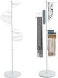 Spiral Scarf Display Stand, Freestanding Hijab Organizer with Multiple Rods, Metal Scarf Rack for Clothing Store Home, White