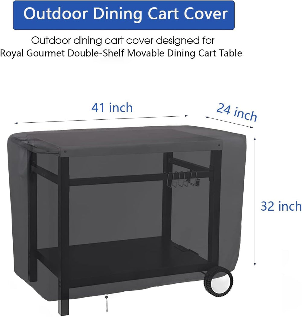 Outdoor Prep Table Cover for Royal Gourmet Double-Shelf Table