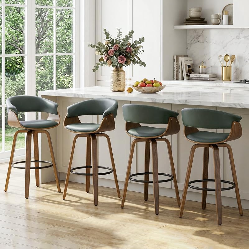 26 Inch Counter Height Stools Set of 2, Mid Century Modern Counter Stool with...