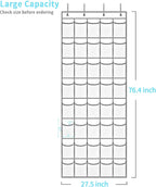 SAVERHO 40 Large Pockets Over the Door Shoe Organizer,Space-Saving Mesh Hanging Shoe Rack for Door Shoe Holder, Large Size 76.4" x 27.5" Ideal for Closet & Door Storage (White, 40 Pockets)