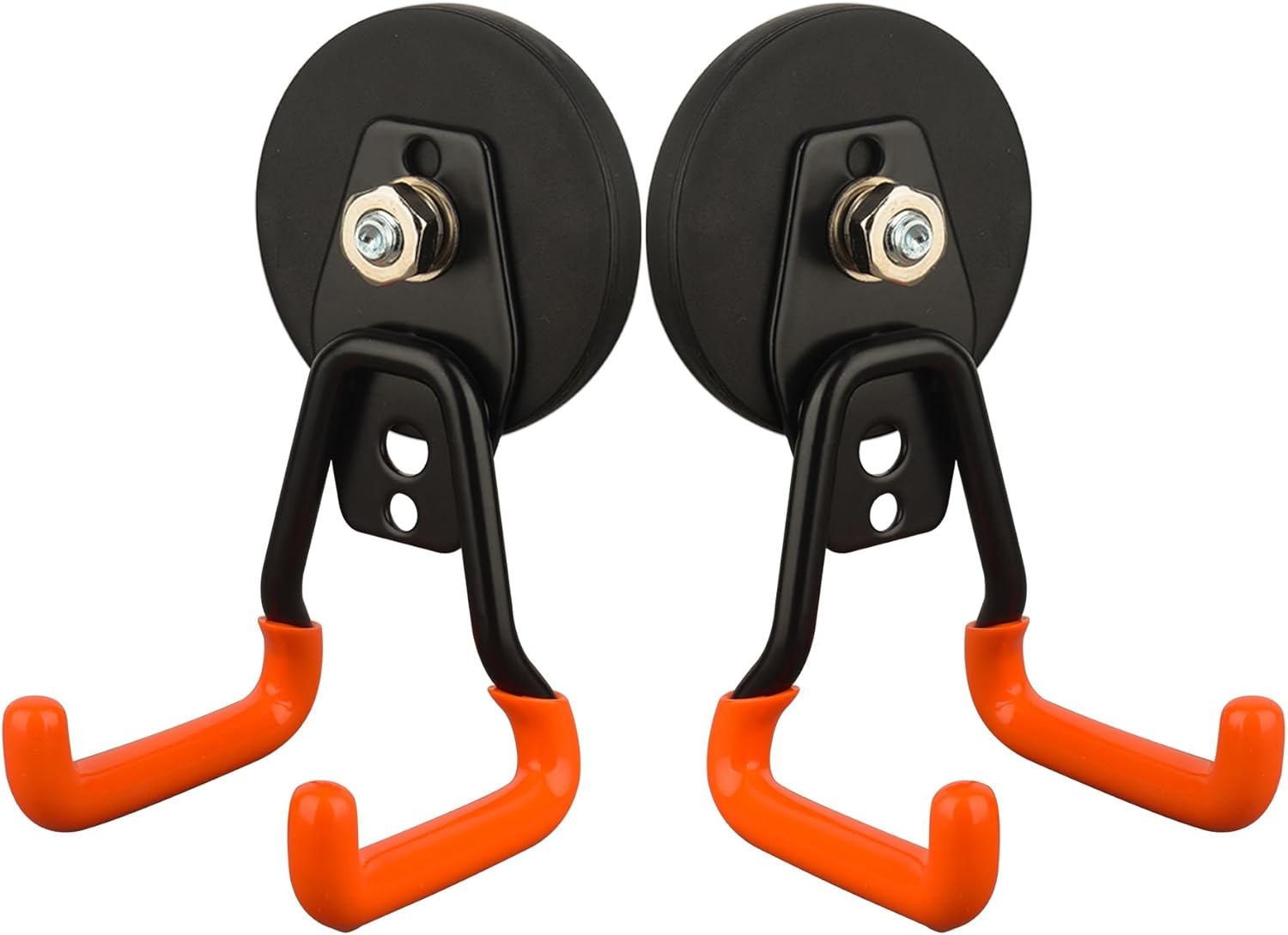 MUTUACTOR Updated Magnetic Hooks Heavy Duty,20lbs Anti-Scratch Strong Garage Magnet Hook,2PCS Anti-Slip Magnetic Tool Hooks for Organizing Cordless Impact Drivers Garden Shovel Tool Box