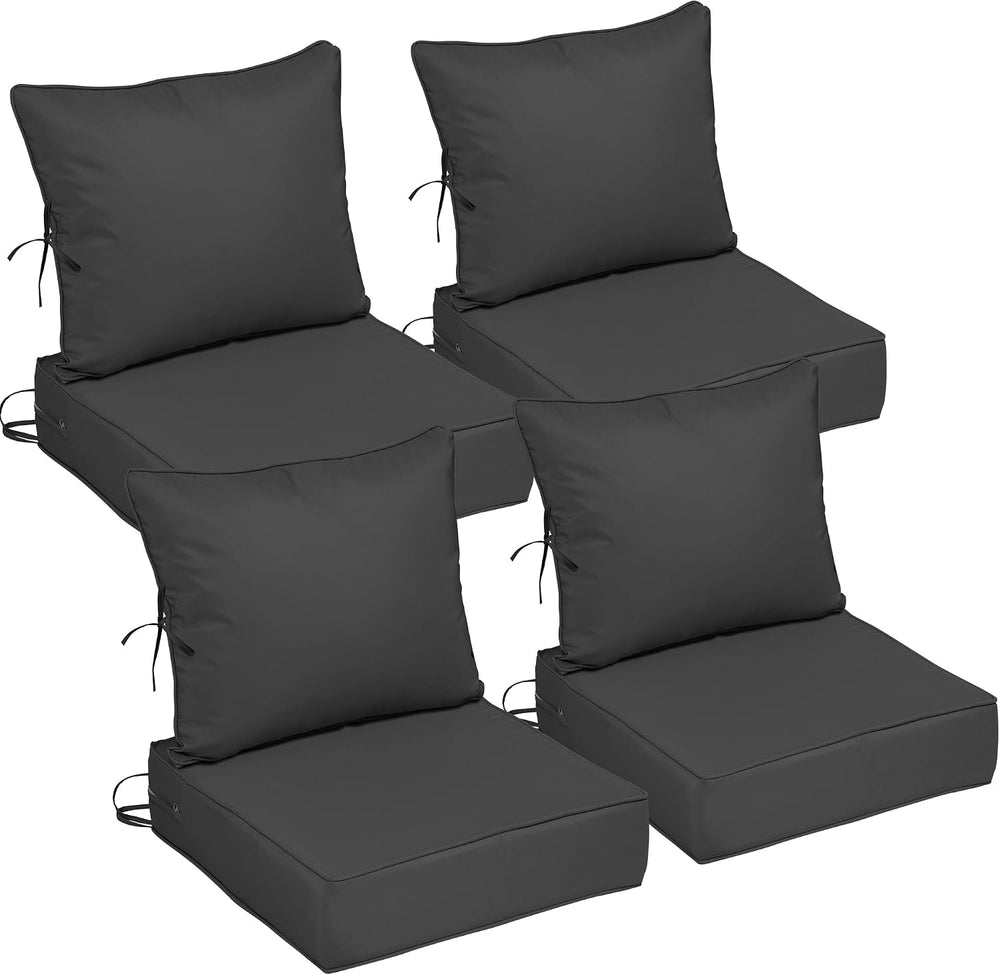 22x22 Outdoor Chair Cushions Set of 4, Waterproof Deep Seat Cushions for Pati...