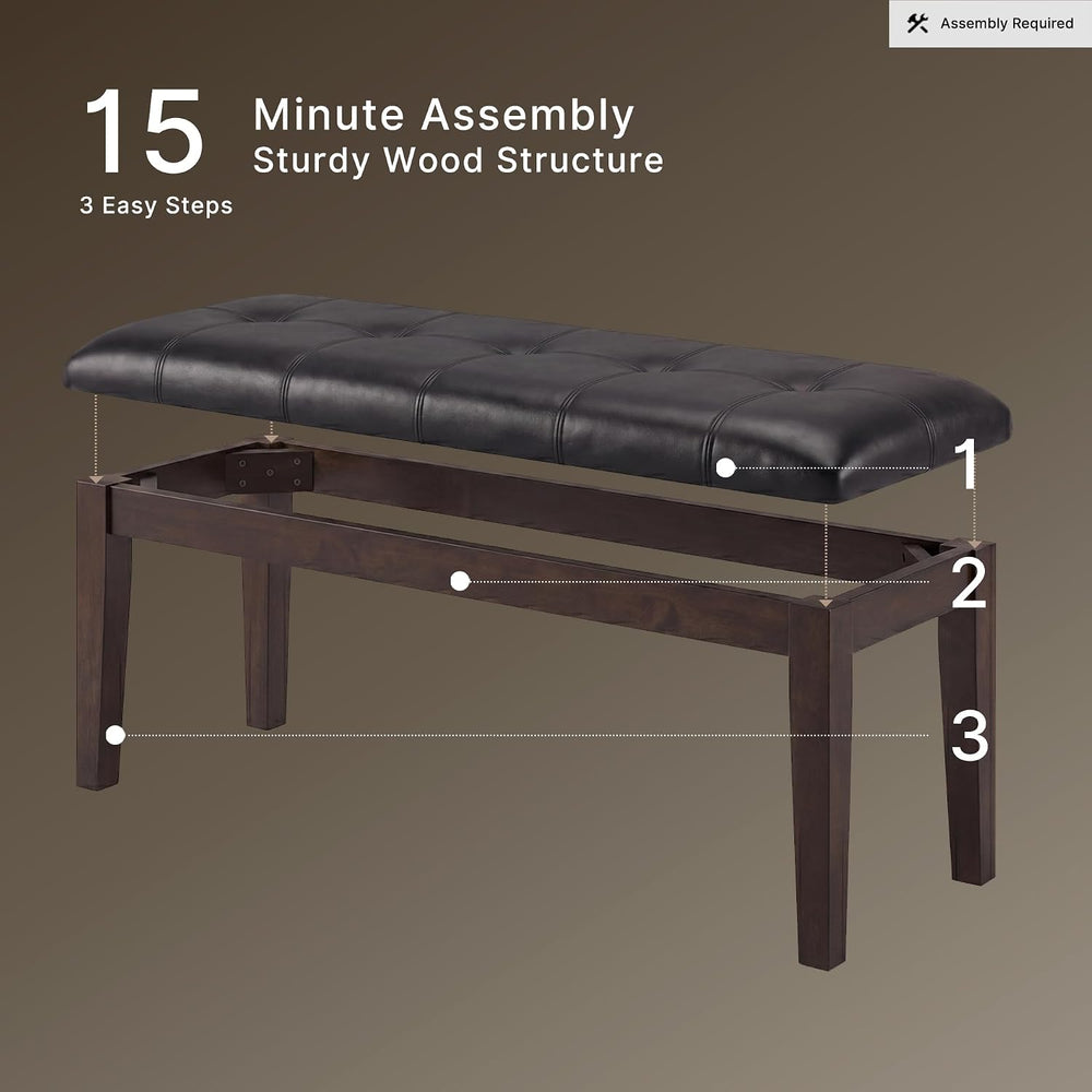 Signature Design by Ashley Haddigan 1-Piece Dining Bench, Faux Leather | Clas...