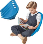 Rocker Chairs for Classroom, Portable Floor Seating with Back Support, Flexible Classroom Seating for Elementary, Plastic Reading Chair, Sensory Wobble Chair, Fun Scoop Egg Chair Indoor, (Blue,4)