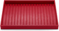 Oirlv Gorgeous Red Leather Jewelry Tray Necklace Bracelet Long Chain Storage Stackable Necklace Trays Jewelry Drawer Organizer