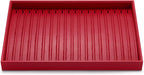 Oirlv Gorgeous Red Leather Jewelry Tray Necklace Bracelet Long Chain Storage Stackable Necklace Trays Jewelry Drawer Organizer