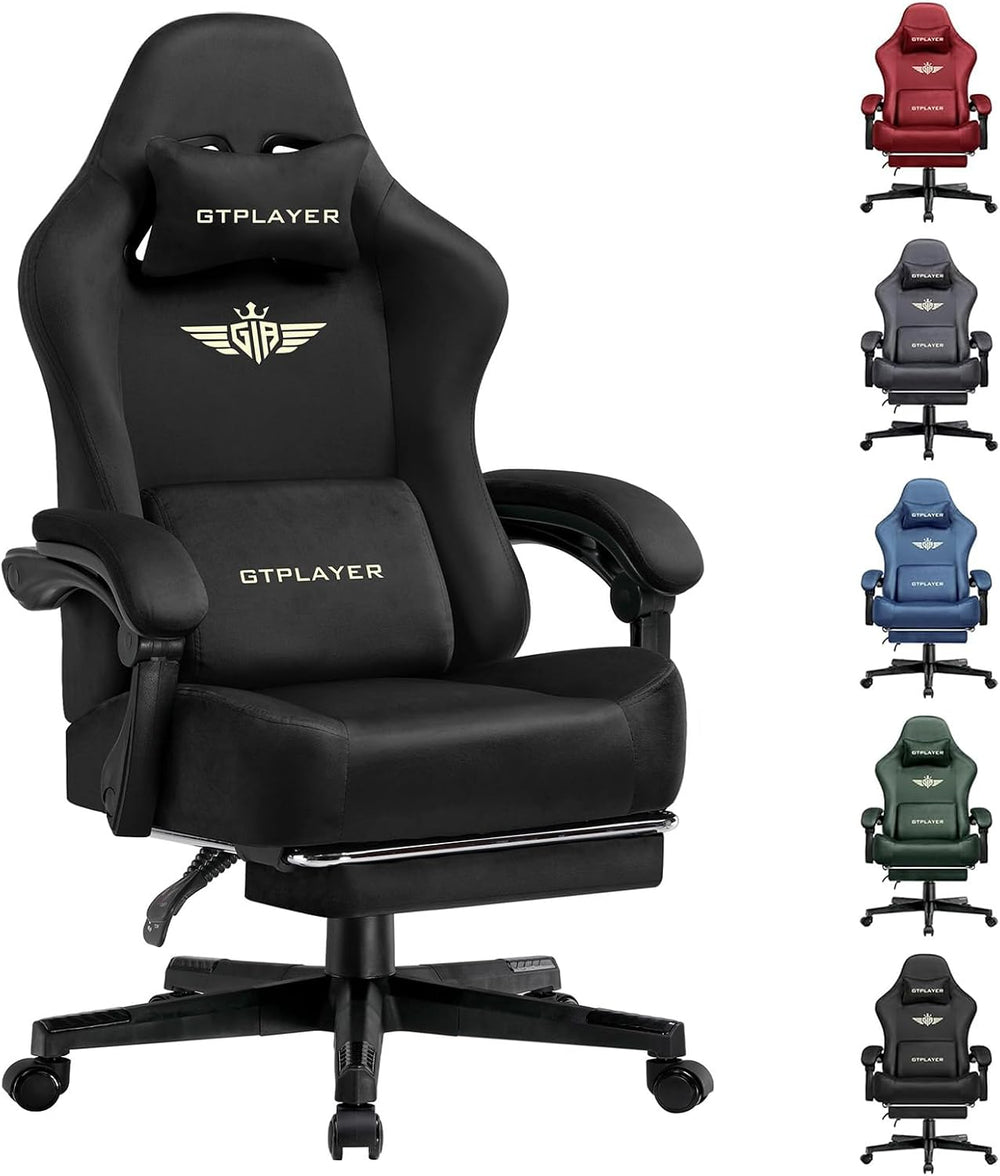 GTPLAYER Gaming Chair Fabric with Pocket Spring Cushion, Big and Tall Gamings...