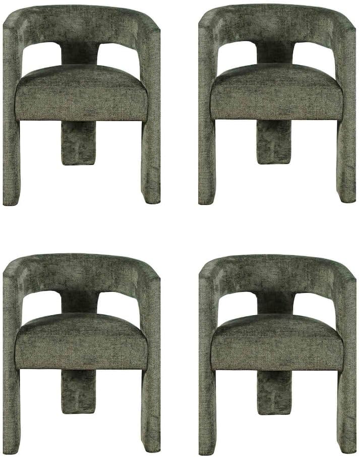 Jofran Gwen Jacquard Upholstered Accent Chair, Modern Luxury Plush Sculptural...