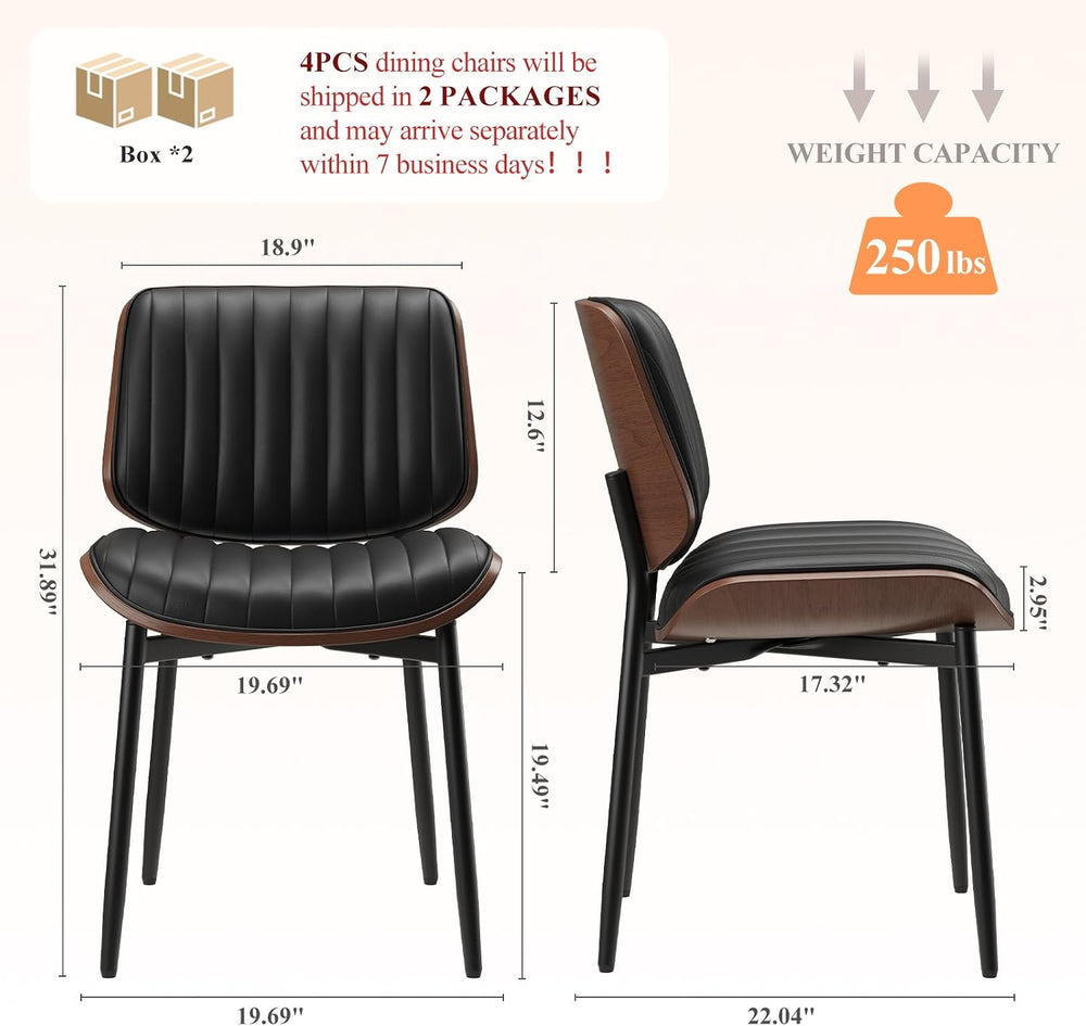 MALOL Leather Dining Chairs Set of 4, Modern Upholstered Dining Room Kitchen ...
