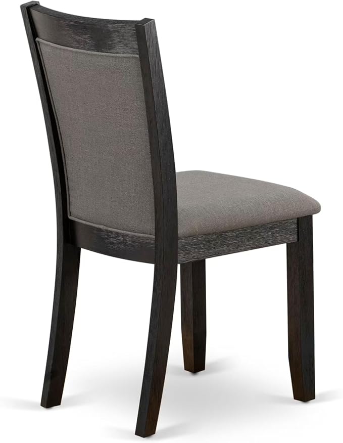 East West Furniture V627MZ650-6 6 Piece Modern Dining Table Set Contains a Rectangle Wooden Table and 4 Dark Gotham Grey Linen Fabric Parson Chairs with a Bench, 40x72 Inch, Multi-Color