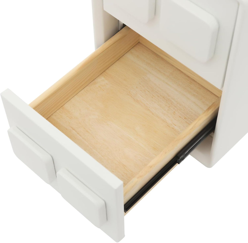 Modern Minimalist End Table, with 2 Drawers Bedside Table, Bedside Nightstand...