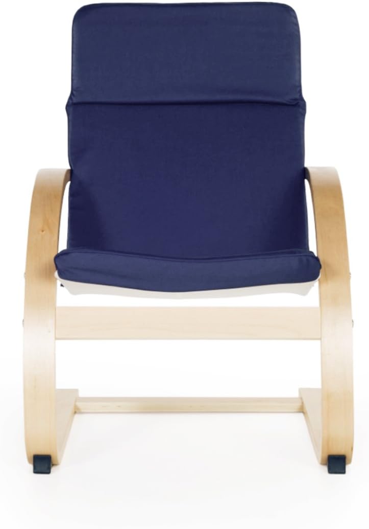 Guidecraft Kiddie Rocker - Blue, Comfortable Cushioned Children's Rocker with Wooden Frame, Classroom Seating for up to 120 Pounds