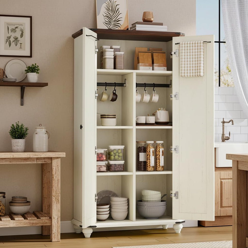 YITAHOME 67" Kitchen Pantry Cabinet, 4 - Tier Cupboard with Adjustable S...