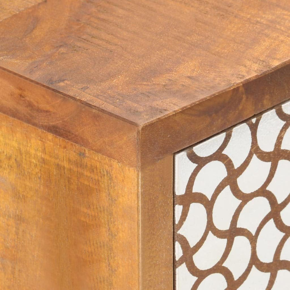 Mid-Century Modern Sideboard with Six Large Drawers, Solid Mango Wood and MDF...