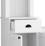 Ball & Cast TV Stand with Cabinets for TVs up to 75",Wall Unit Entertainment Center with Storage and Open Shelves,Modern Media TV Console with 2 Drawers for Living Room,White