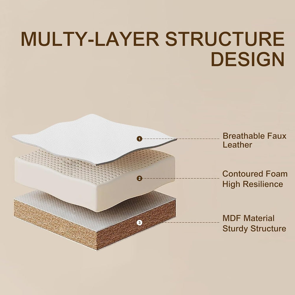 Furnimart Upholstered Tufted White Bench Ottoman with Padded Seat, Footrest F...