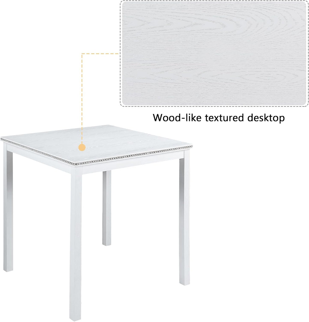 LUMISOL Wood Square Dining Table for 4, Farmhouse Counter Height Kitchen Tabl...