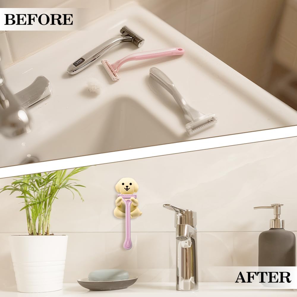 Cute Dog Razor Holder Shower, Cute Gadgets Leg Razor Holder, Relaxing Shower Accessories, Funny Animals Bathroom Decor for Women Mom Sister Friend Wife Girlfriend, Funny Dog Gifts for girlfriend