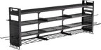 49" W Super Large Power Tool Organizer Wall Mount,Heavy Duty Cordless Tool Organizer with 14 Drill Holder,450 Lbs Capacity 4-Layer Garage Organization for Garage and Workshop (Black)