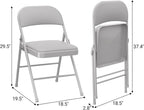 GarveeHome 4 Pack Folding Chairs with Padded Cushions, Padded Foldable Chair Hold Up to 350 LB, Portable Grey Folding Chair Suitable for Dining Room, Home Office, Indoor and Outdoor Events