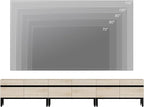 WAMPAT 3-in-1 Modern TV Stand for Up to 110 Inch TVs, Large Wood Entertainment Center Media Console with Storage Cabinets and Metal Base for Living Room, Light Oak